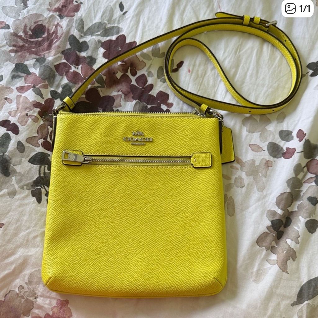 Coach Yellow Crossbody Bag With Matching Card Holder Brand New Coach Yellow Crossbody Bag With Matching Card Holder Brand New